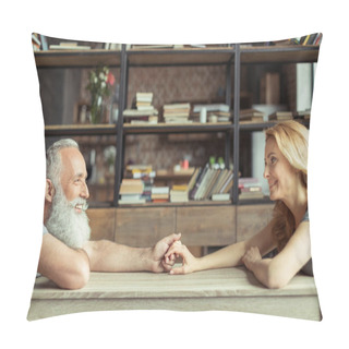Personality  Middle Aged Couple Holding Hands Pillow Covers