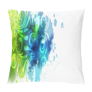 Personality  Abstract Horizontal Banner With Modern Swirly Design Pillow Covers
