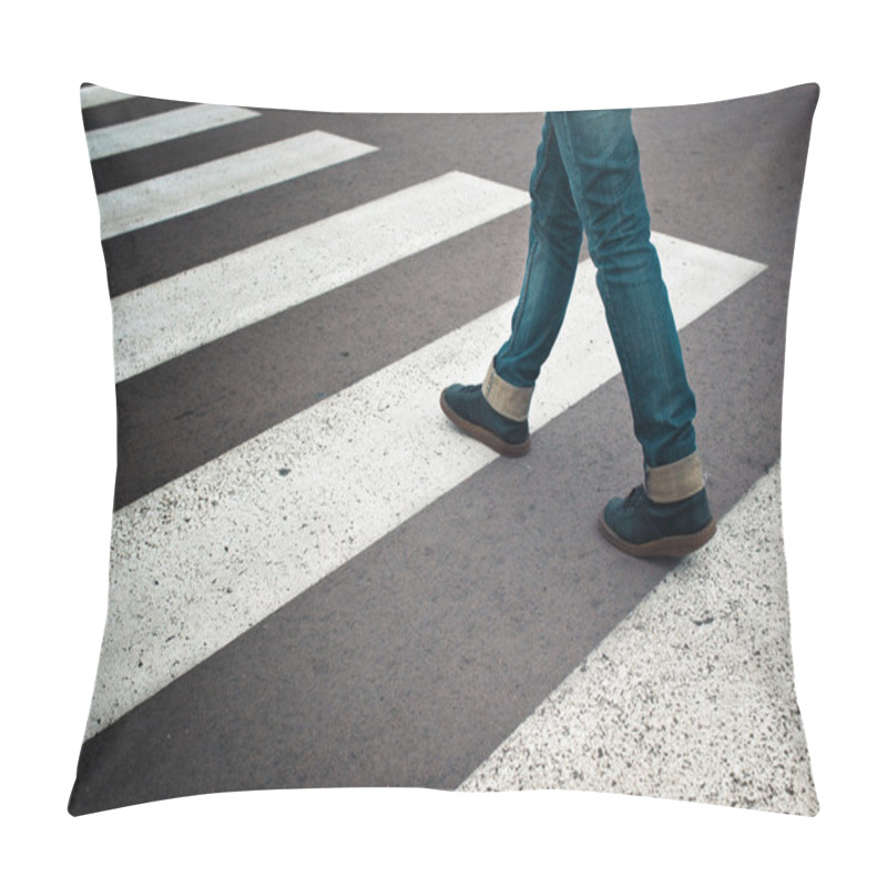 Personality  Woman crossing street pillow covers