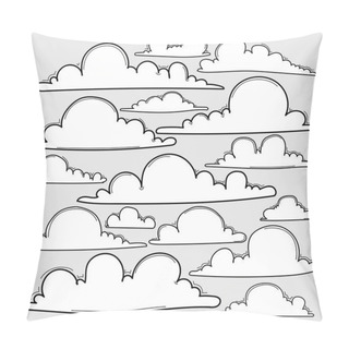 Personality  Hand Drawn Clouds Set.  Pillow Covers