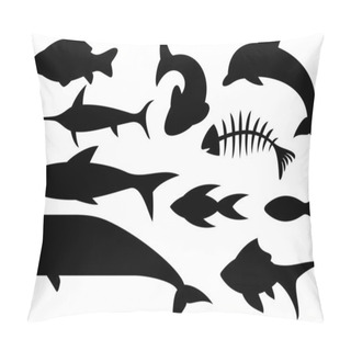 Personality  Fish Icons Set Pillow Covers