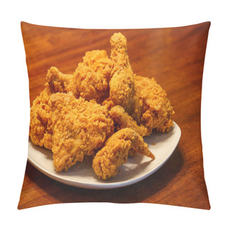 Personality  Fried Chicken On Square White Plate Pillow Covers