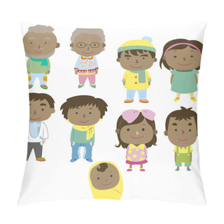 Personality  Cartoon Family Icon Pillow Covers
