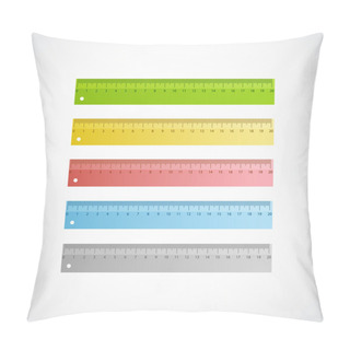 Personality  Vector Colorful Rulers With The Scale Of Centimeters. Pillow Covers