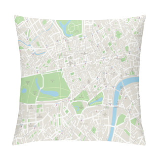 Personality  London Map. Pillow Covers