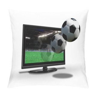 Personality  Soccer Ball Flying Out From LCD Screen Pillow Covers