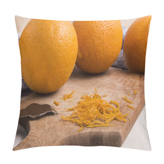 Personality  Orange Zest On Wooden Board With Zester Pillow Covers