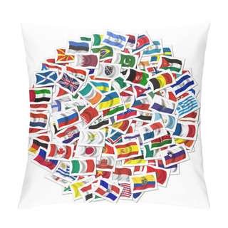 Personality  Collection Of Flags On White Background Pillow Covers