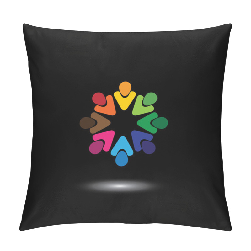 Personality  Colorful Employees & Executives Together In Meetings - Vector Gr Pillow Covers