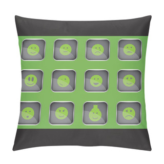 Personality  Big Set Of Vector Smile Icons. Pillow Covers