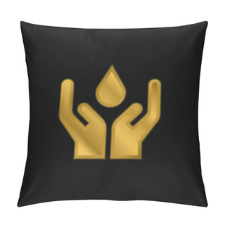 Personality  Blood Gold Plated Metalic Icon Or Logo Vector Pillow Covers