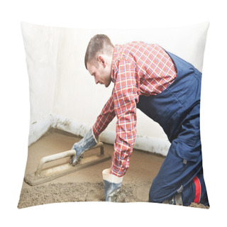 Personality  Plasterer Concrete Worker At Floor Work Pillow Covers