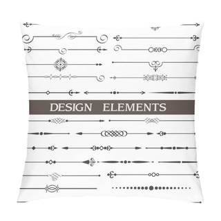 Personality  Vector Set Of Calligraphic Design Elements And Page Decor Pillow Covers