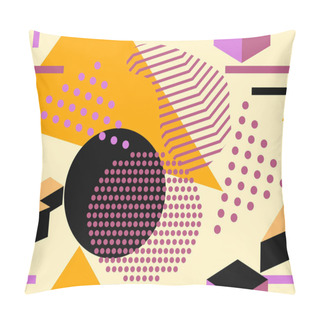 Personality  Memphis Seamless Pattern, Autumn Colors. Geometric Abstract Background In The Style Of 80s, 90s. Vector Illustration Pillow Covers