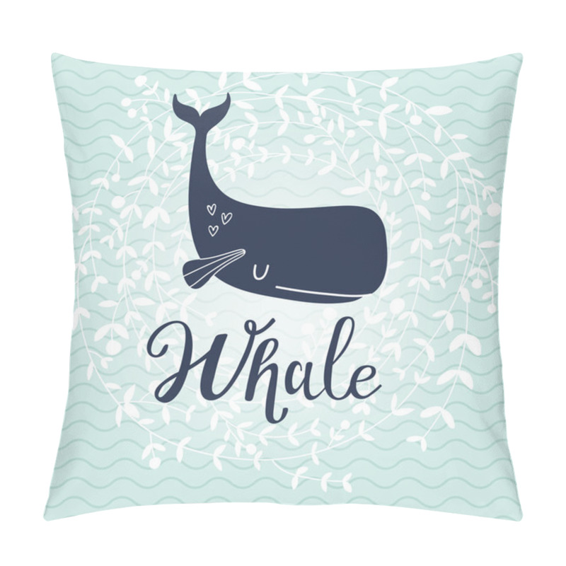 Personality  blue cartoon whale card pillow covers