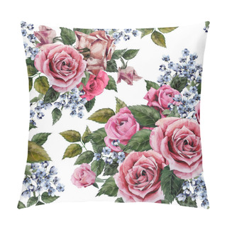 Personality  Watercolor Roses Floral Pattern Pillow Covers