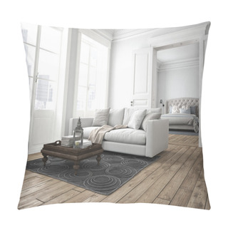 Personality   Modern Living Room. 3d Rendering Pillow Covers