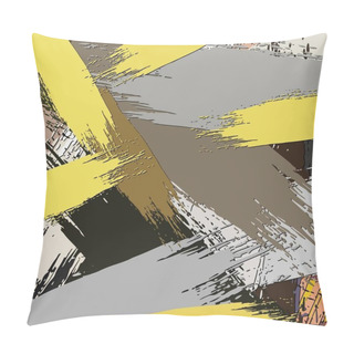 Personality  Abstract Background. Psychedelic Texture Of Brush Strokes Of Colored Paint Of Blurred Lines And Spots Of Different Shapes And Sizes. Pillow Covers