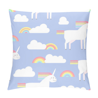 Personality  Vector Seamless Pattern With Cute Unicorns Pillow Covers