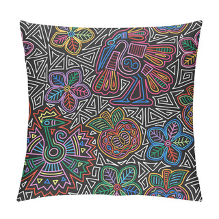 Personality  Vector Mexican Embroidery Seamless Pattern Pillow Covers