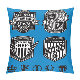 Personality  Athletic Shield Crest Emblem Set Pillow Covers