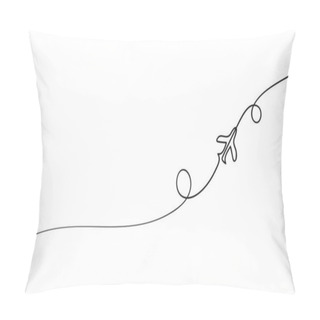 Personality  One Line Drawing Airplane Flight Route, Hand Drawn Vector Minimalist Continuous Line Illustration Pillow Covers