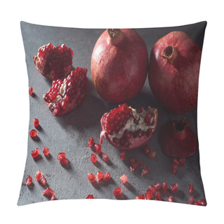 Personality  Studio Shot Of Fresh Garnets With Seeds Pillow Covers