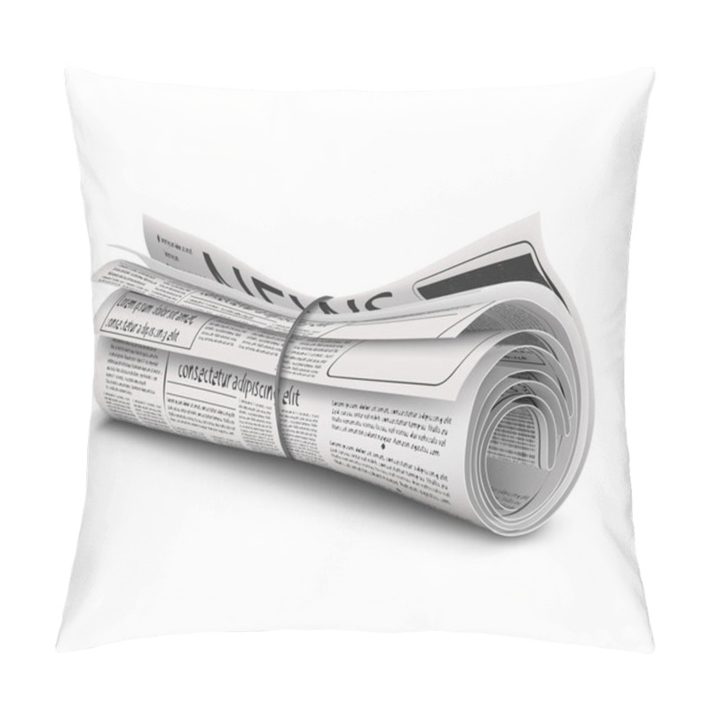 Personality  Rolled Newspaper With The Headline News Pillow Covers