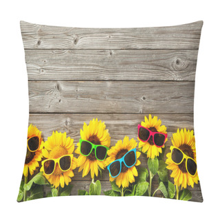 Personality  Sunflowers With Sunglasses Pillow Covers