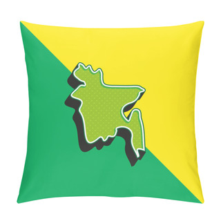 Personality  Bangladesh Green And Yellow Modern 3d Vector Icon Logo Pillow Covers