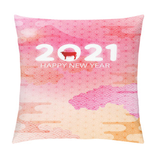 Personality  Cow Mt. Fuji New Year's Card Background Pillow Covers