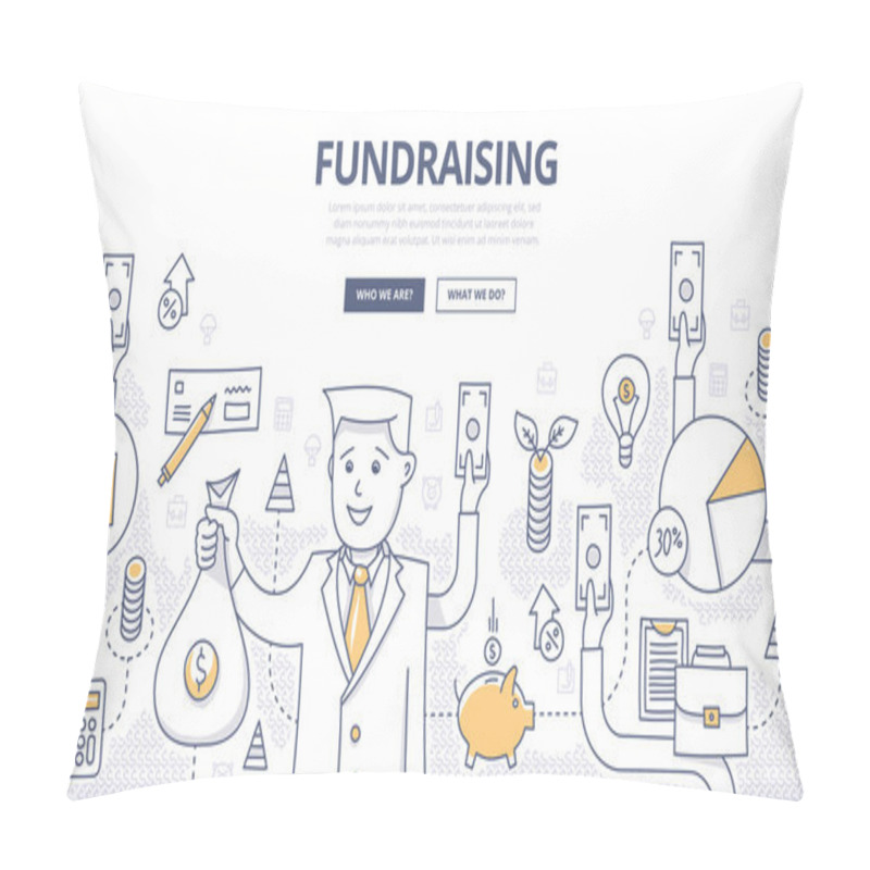 Personality  Fundraising Doodle Concept Pillow Covers