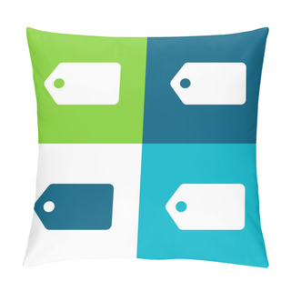 Personality  Black Label In Horizontal Position Flat Four Color Minimal Icon Set Pillow Covers