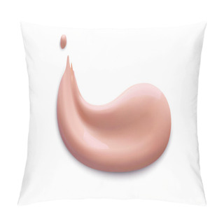 Personality  Cosmetic Liquid Foundation Cream Smudge Smear Strokes. Make Up Template Smears Isolated On White Background. Pillow Covers