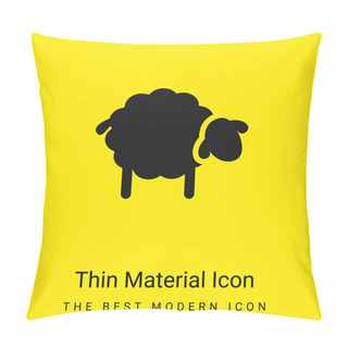 Personality  Black Sheep Minimal Bright Yellow Material Icon Pillow Covers