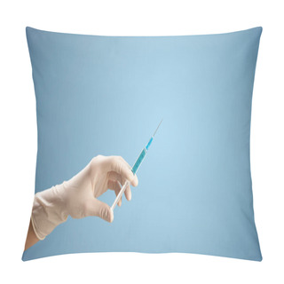 Personality  Female Doctor Holding Syringe Pillow Covers