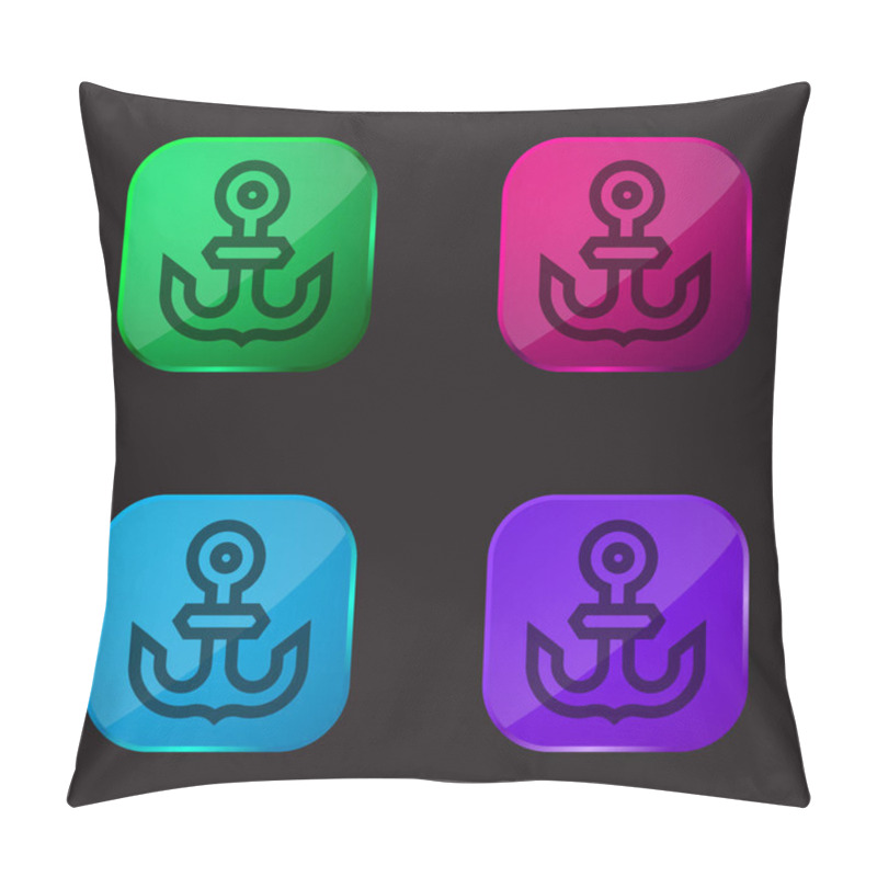 Personality  Anchor four color glass button icon pillow covers