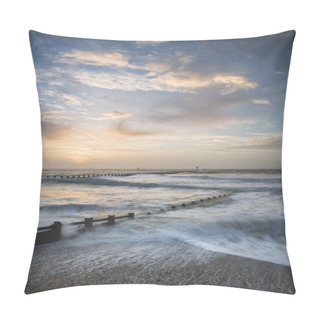 Personality  Beautiful Dramatic Stormy Landscape Image Of Waves Crashing Onto Pillow Covers