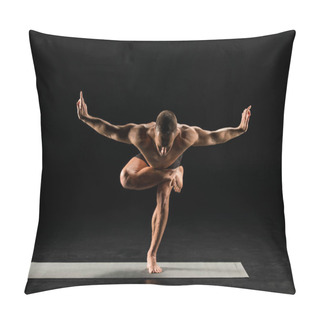 Personality  Man Standing In Yoga Position Pillow Covers