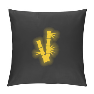 Personality  Bamboo Branches Yellow Glowing Neon Icon Pillow Covers