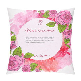 Personality  Romantic Flower Greeting Card With Roses And Copy Space Pillow Covers