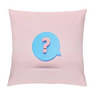 Personality  Speech Bubble With Question Mark Icon Minimal Style. 3d Rendering Pillow Covers
