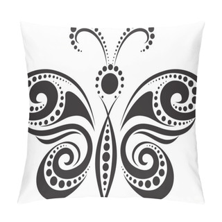 Personality  Silhouette Of A Butterfly From The Lines And Points Pillow Covers