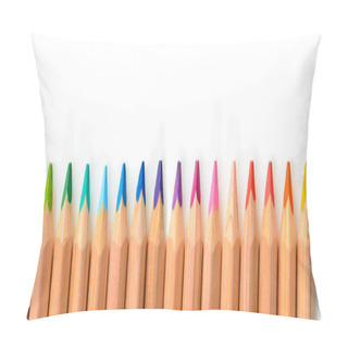 Personality  Different Coloful Pencil On White Pillow Covers
