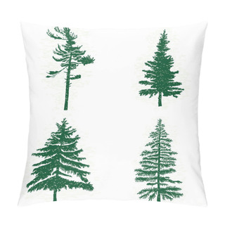 Personality  Set Of Green Pine Trees Pillow Covers