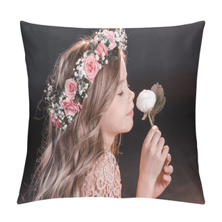 Personality  Girl In Wreath With Flower Pillow Covers