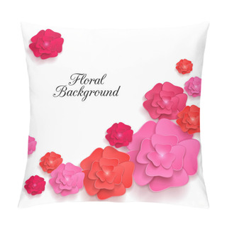 Personality  Romantic Background With 3d Paper Flowers Pillow Covers