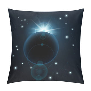 Personality  One Blue Planet In Deep Space. Vector Illustration Pillow Covers