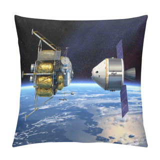 Personality  Crew Exploration Vehicle Orbiting Earth. Pillow Covers