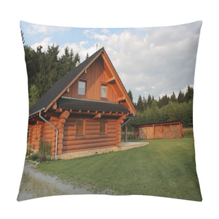 Personality  Wood Log Cabin Near Forest Pillow Covers